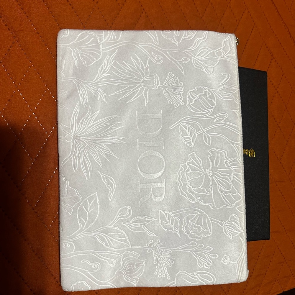 Dior Ivory Floral Embroidered Clutch